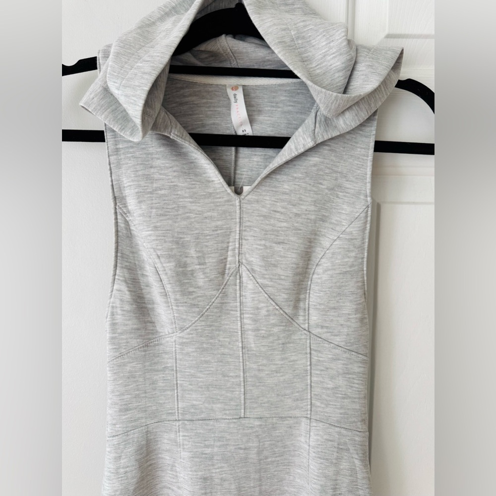 Anthropologie Light Gray Hooded Midi Dress - Picture 7 of 11